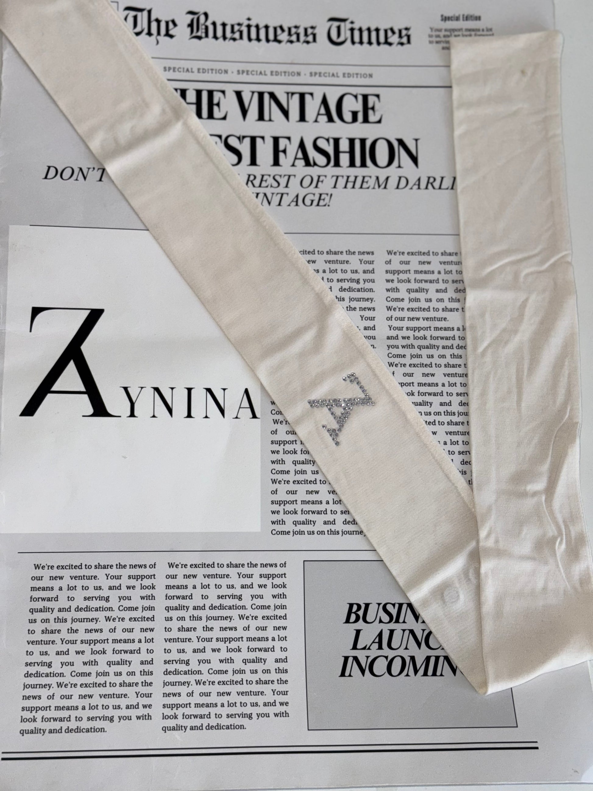 Off white vintage bamboo strap